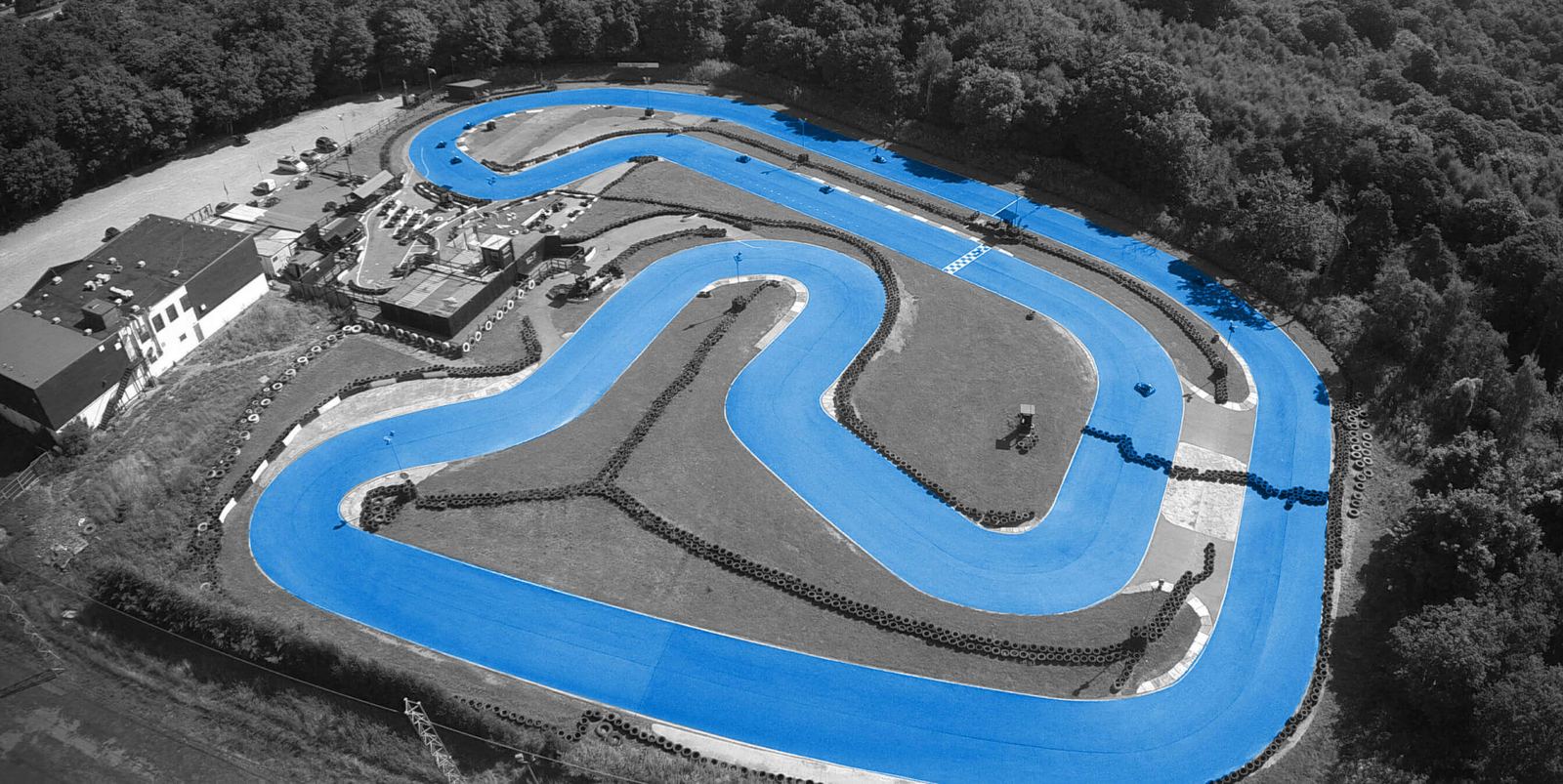 The full Brentwood Karting circuit seen from above
