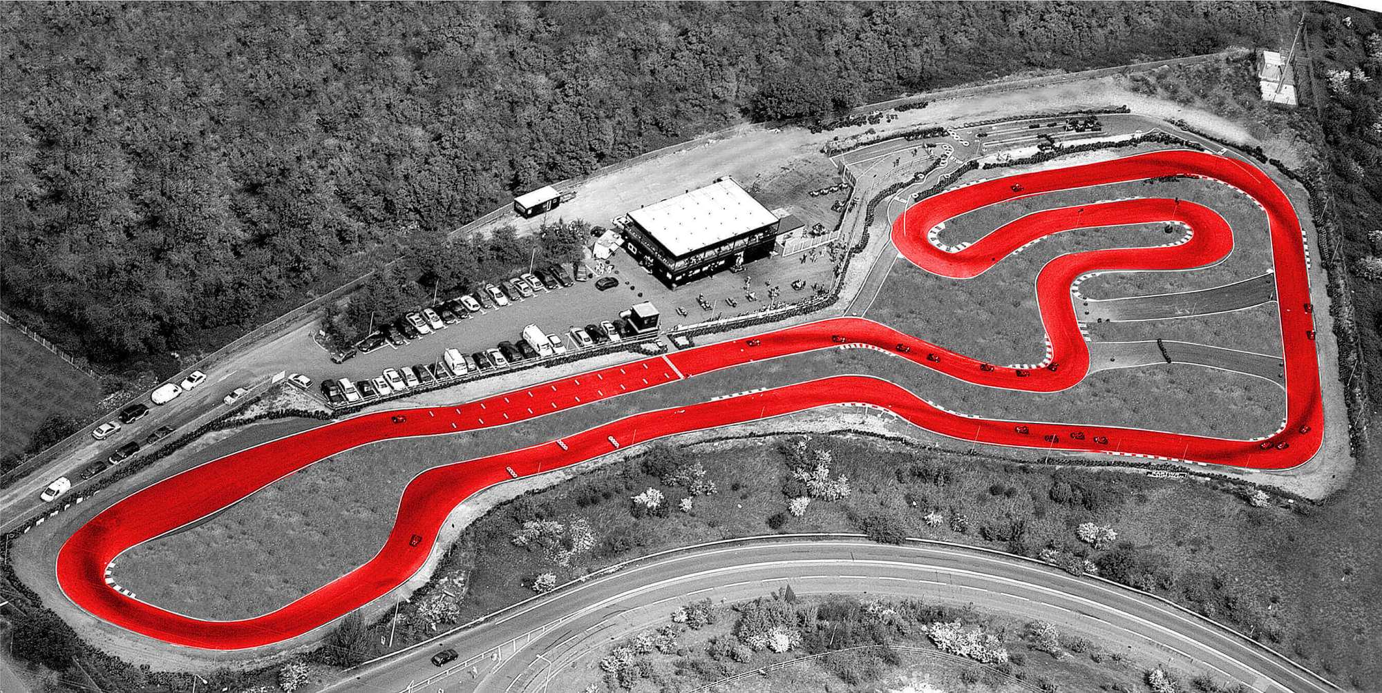Lakeside Karting circuit from the air